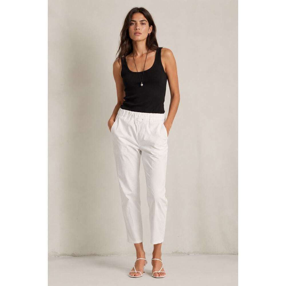 Nili Lotan S Slouchy Cotton Elastic Waist Casablanca Pants $395 Crop White NWT - Picture 3 of 14